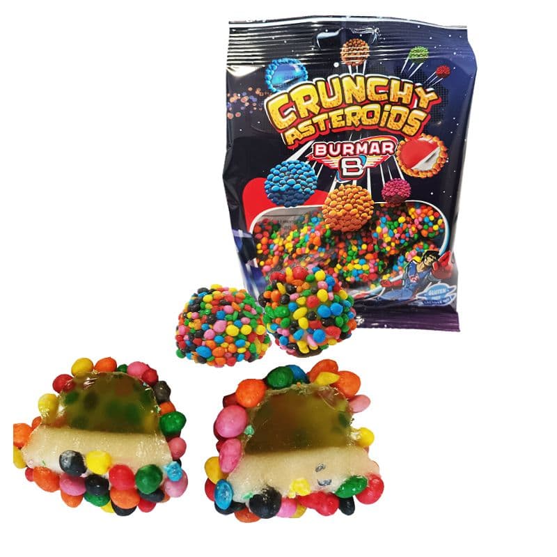 CRUNCHY DISCO 90g dvoslojna tekstura sa okusom jabuke, posute kiselim i hrskavim granulama sa sedam različitih okusa 