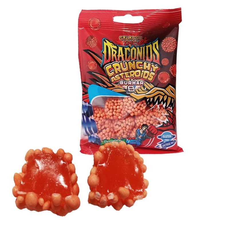 CRUNCHY SPICY DRACONIDS 90g punjenje sa okusom čilija ,posute hrskavim granulama