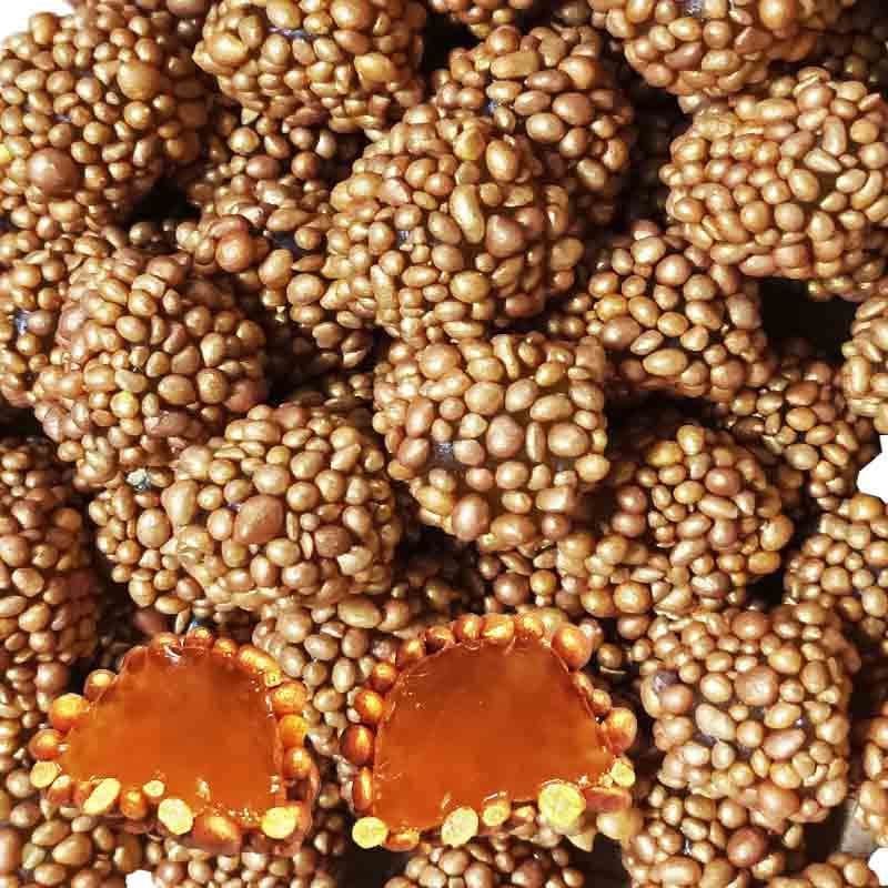 CRUNCHY GLOW GOLD ZLATNI B  1kg punjenje sa okusom šumskog voća ,posute hrskavim granulama